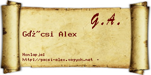 Gácsi Alex névjegykártya