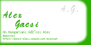 alex gacsi business card